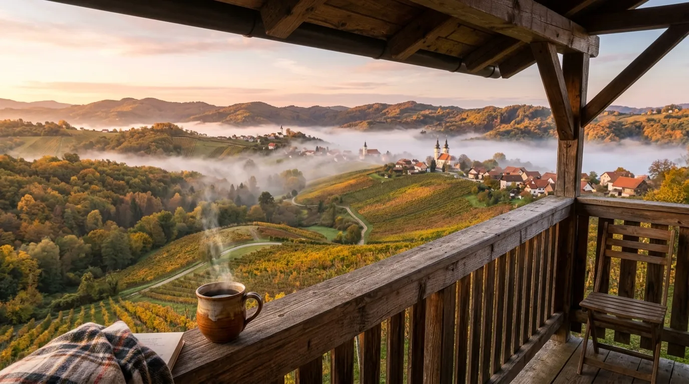 Jesenje jutro s terase